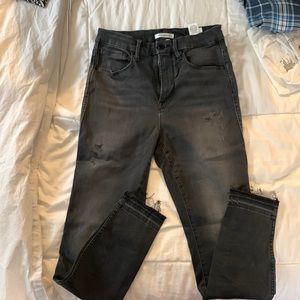 Good American Good Curve High Waist Crop Jean with Raw Hem